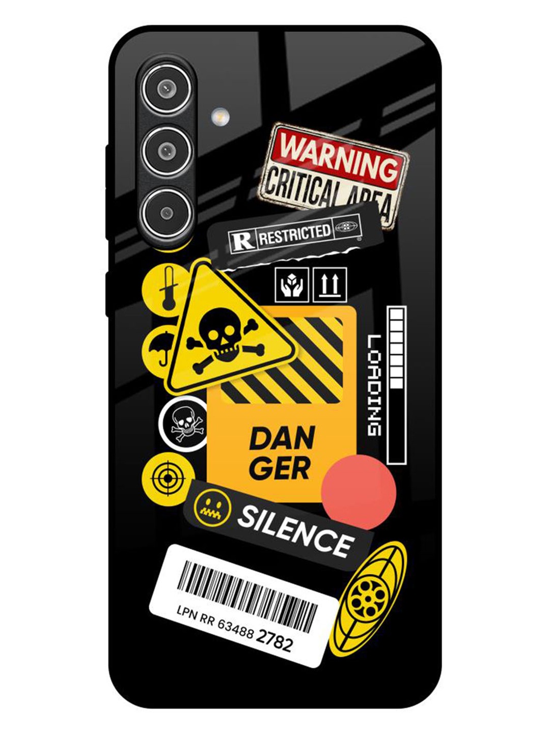 

QRIOH Danger Signs Samsung Galaxy A56 5G Impact Resistant Back Case, Black