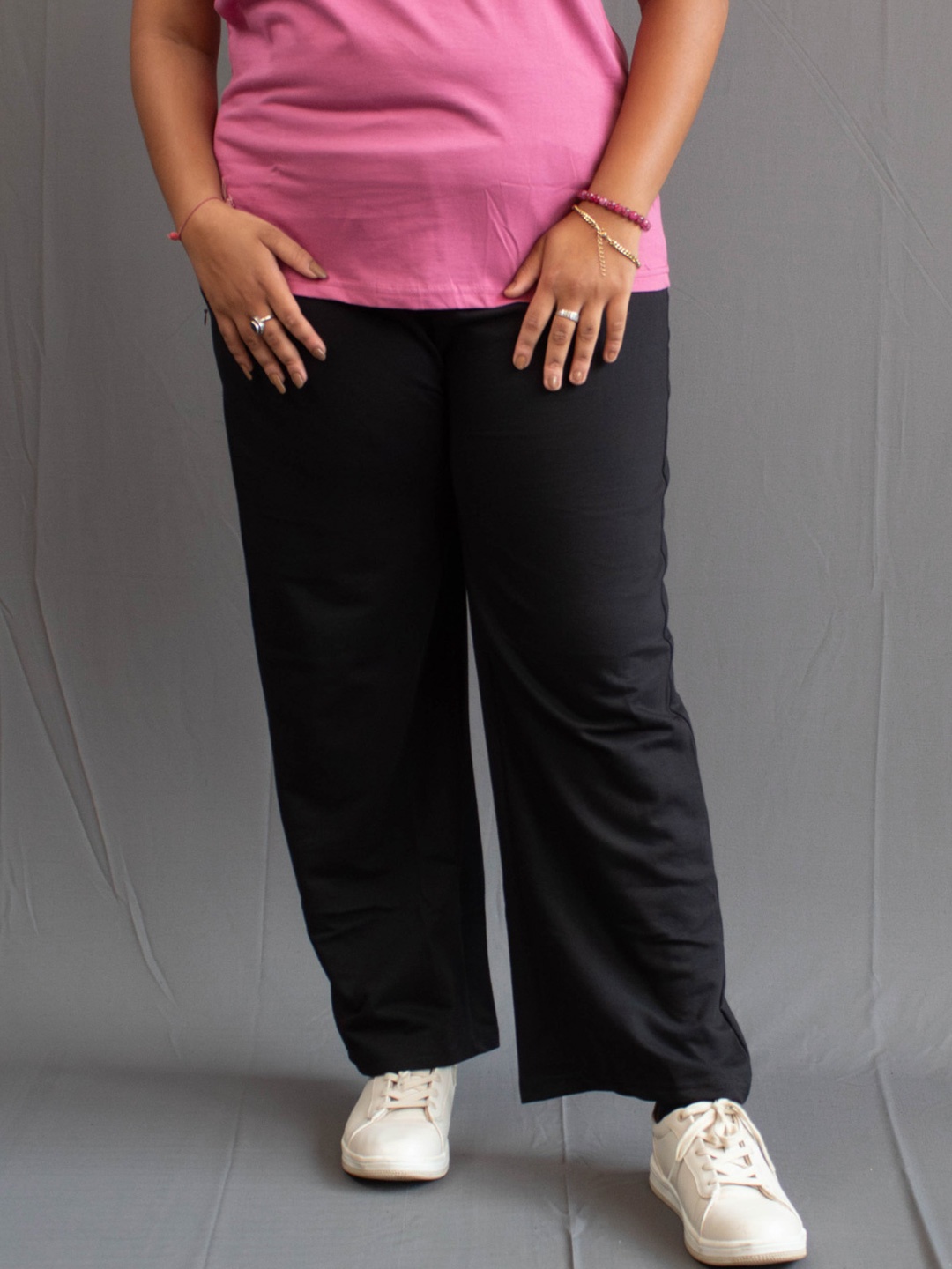 

GlamZei Women Pure Cotton Relaxed Fit Training or Gym Track Pants, Black