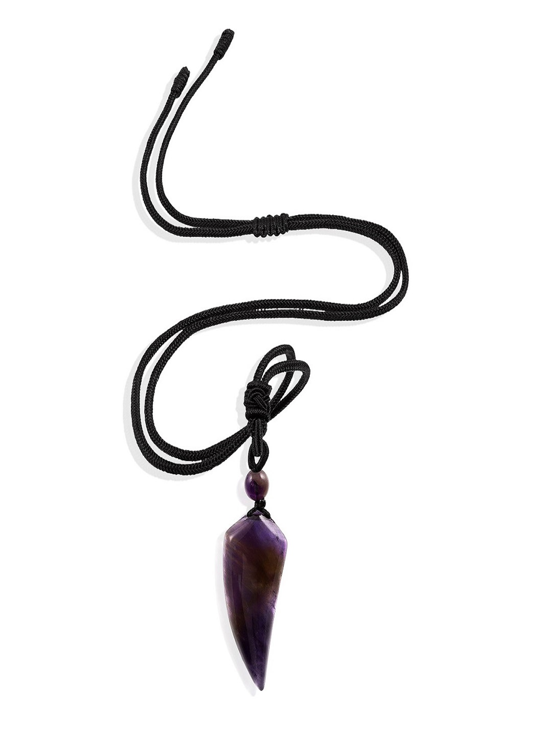 

Nirvana Stainless Steel Triangular Amethyst Pendant, Purple