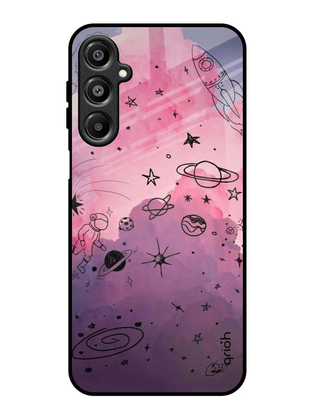 

QRIOH Space Doodles Samsung Galaxy A16 5G Impact Resistant Back Case, Purple