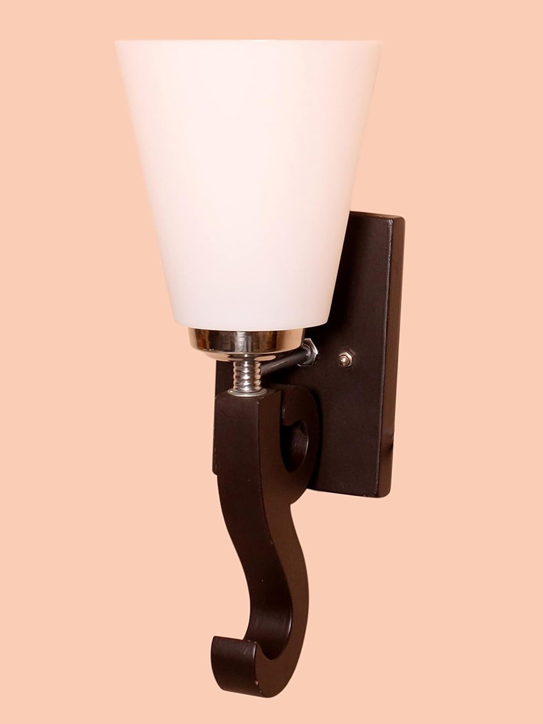 

KINIS Brown & White Wooden Frustum Shaped Wall Lamp