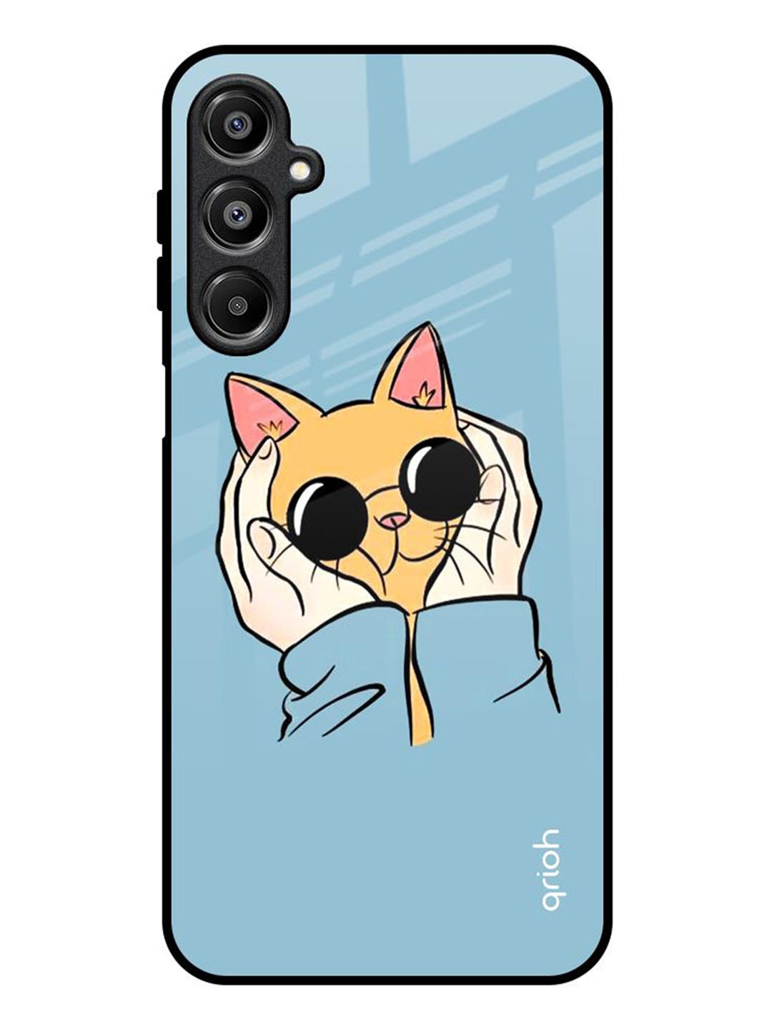 

QRIOH Adorable Cute Kitty Samsung Galaxy A16 5G Impact Resistant Back Case, Blue