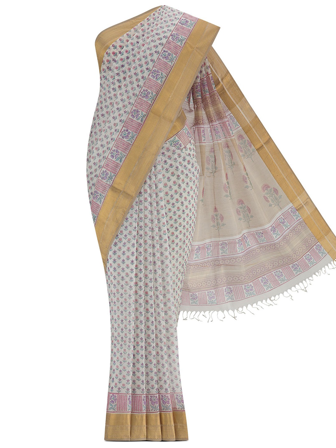 

Nalli Women Ethnic Motifs Zari Saree, Off white