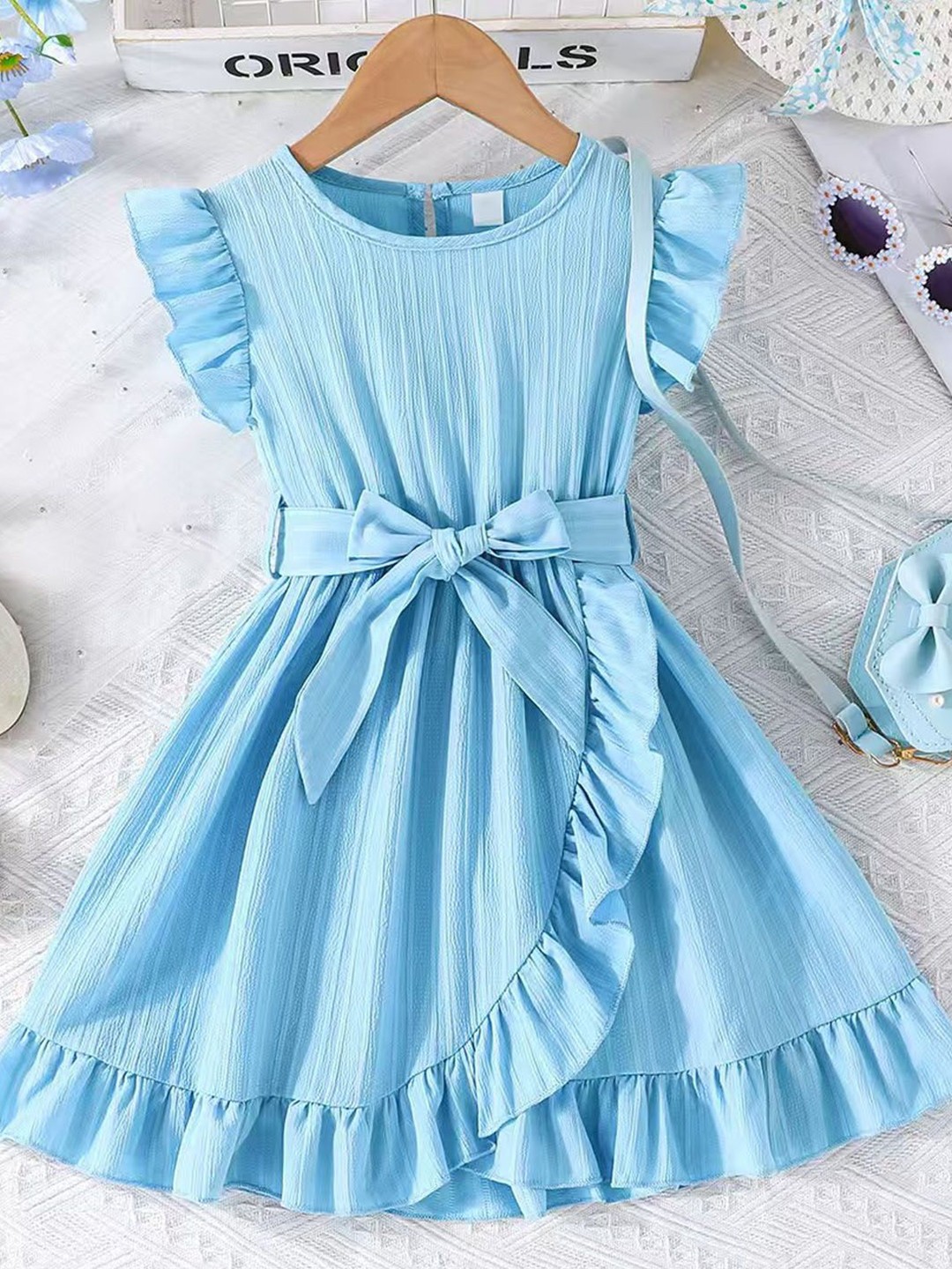 

Xsole Striped Fit & Flare Dress, Blue