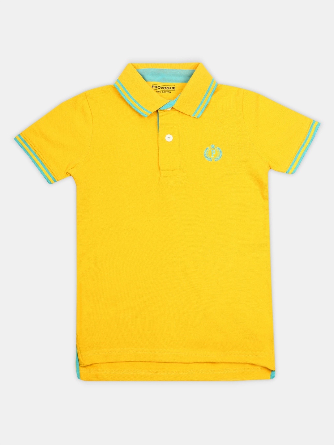 

Provogue Boys Solid Polo Collar Cotton T-shirt, Yellow