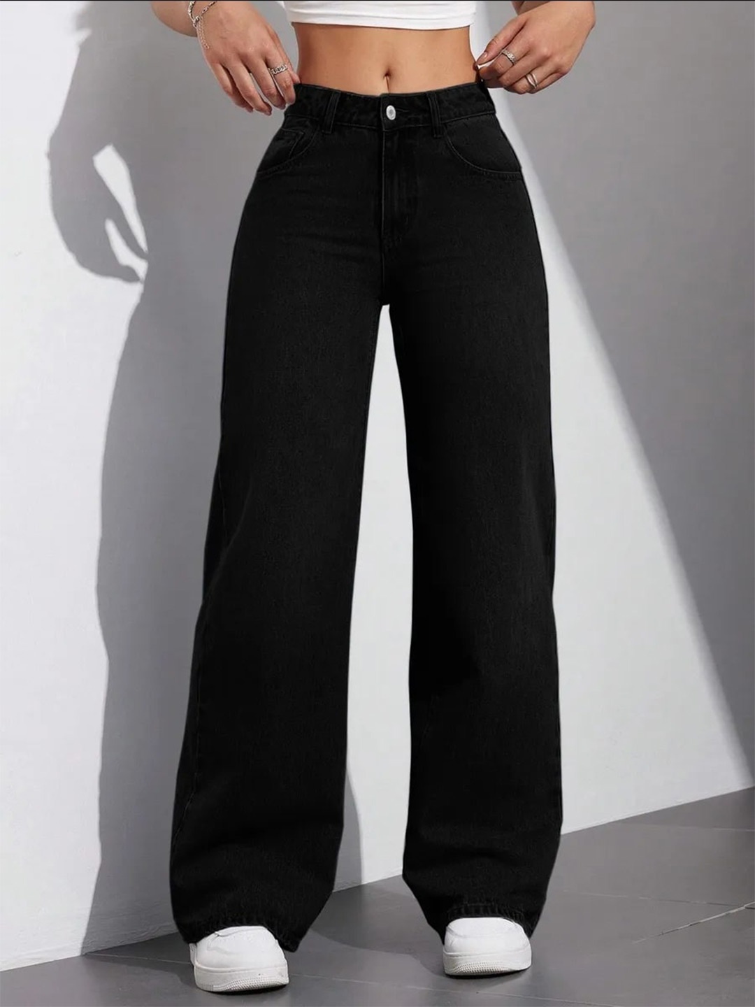 

Aadvi Fashion Women Jean Straight Fit High-Rise Stretchable Jeans, Black