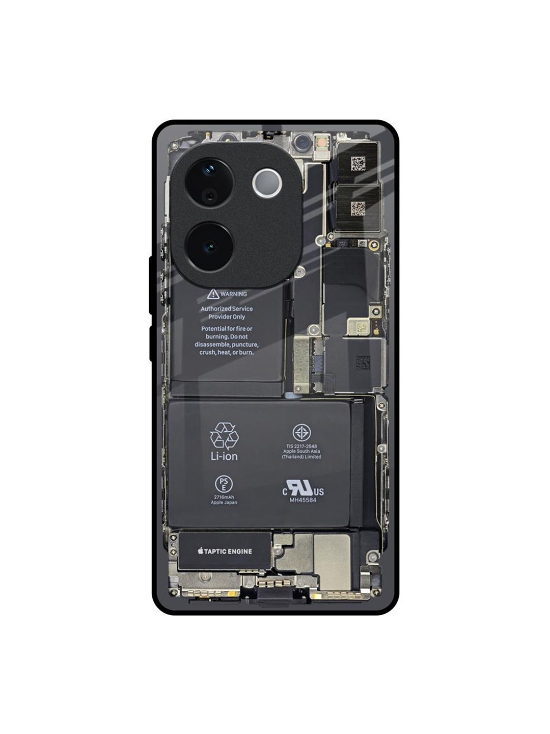 

QRIOH Skeleton Inside Vivo T3 Pro 5G Impact Resistant Back Case, Grey