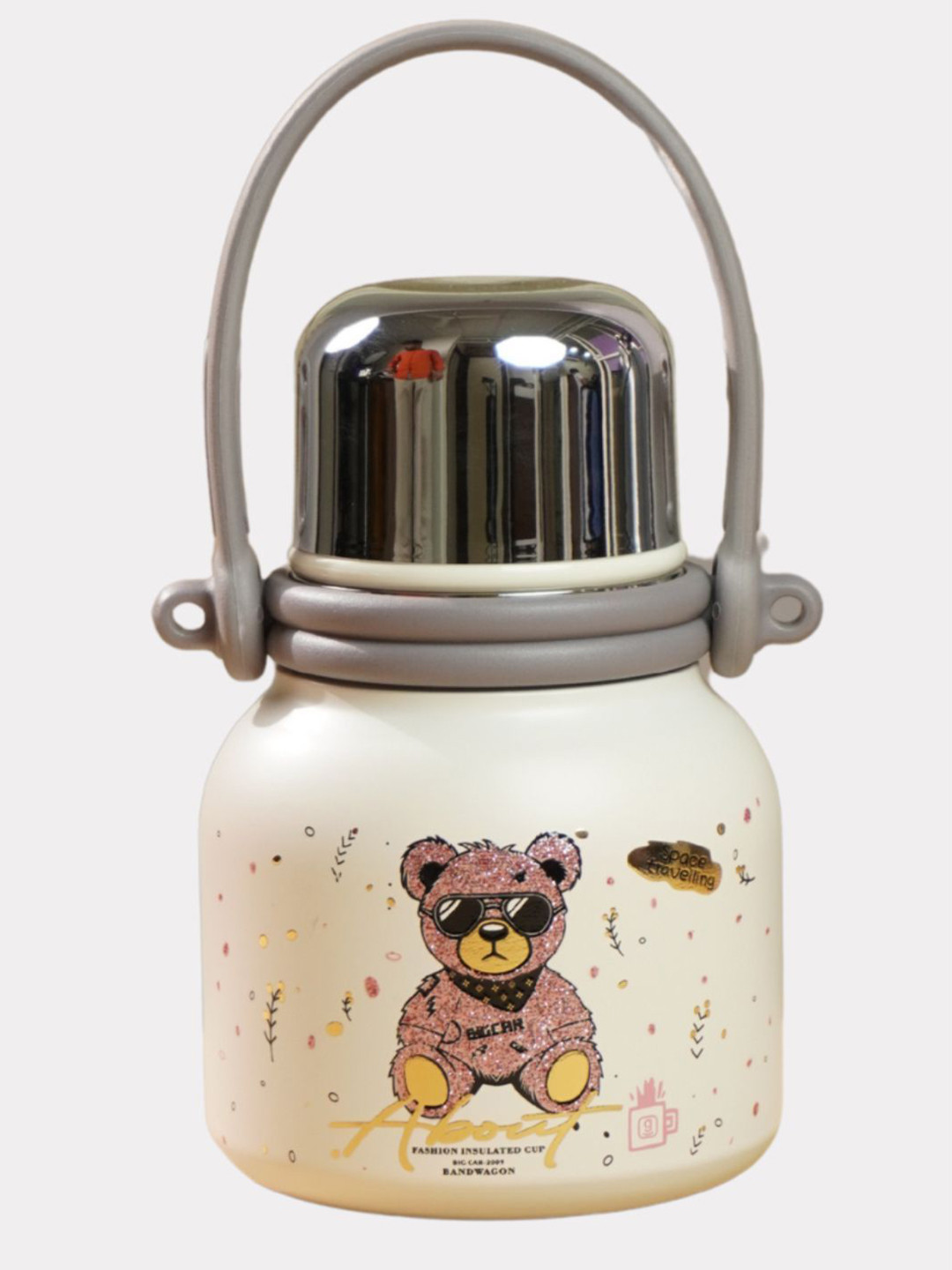 

Little Surprise Box LLP Rose Gold & White Printed Stainless Steel Water Bottle-600 ml