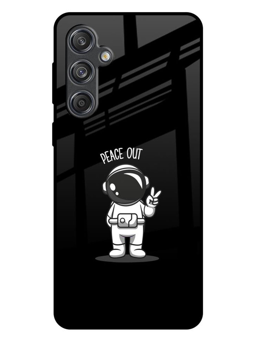 

QRIOH Peace Out Astro Real Samsung Galaxy M55 5G Impact Resistant Back Case, Black