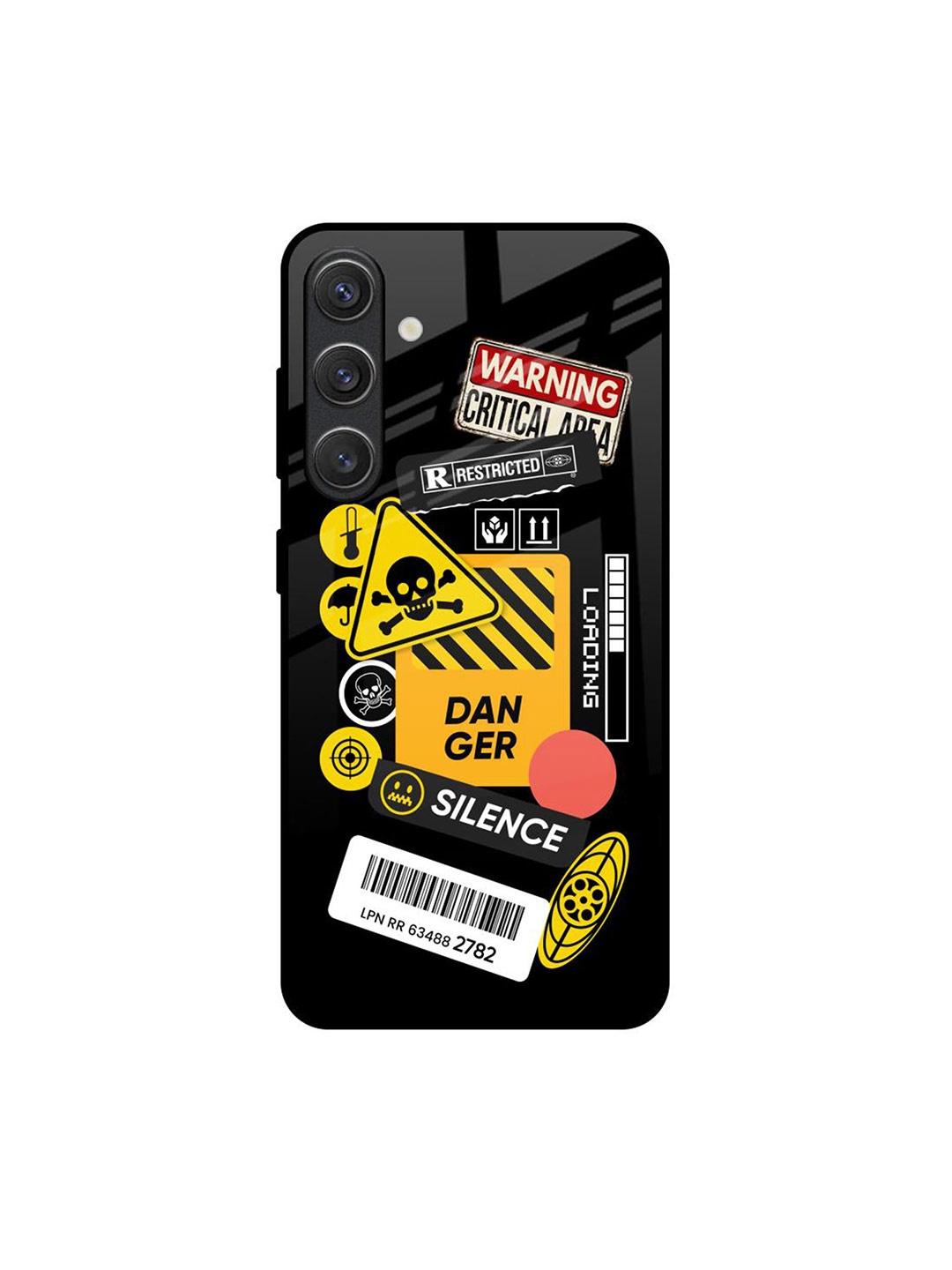 

QRIOH Danger Signs Samsung Galaxy S25 Plus 5G Impact Resistant Back Case, Black