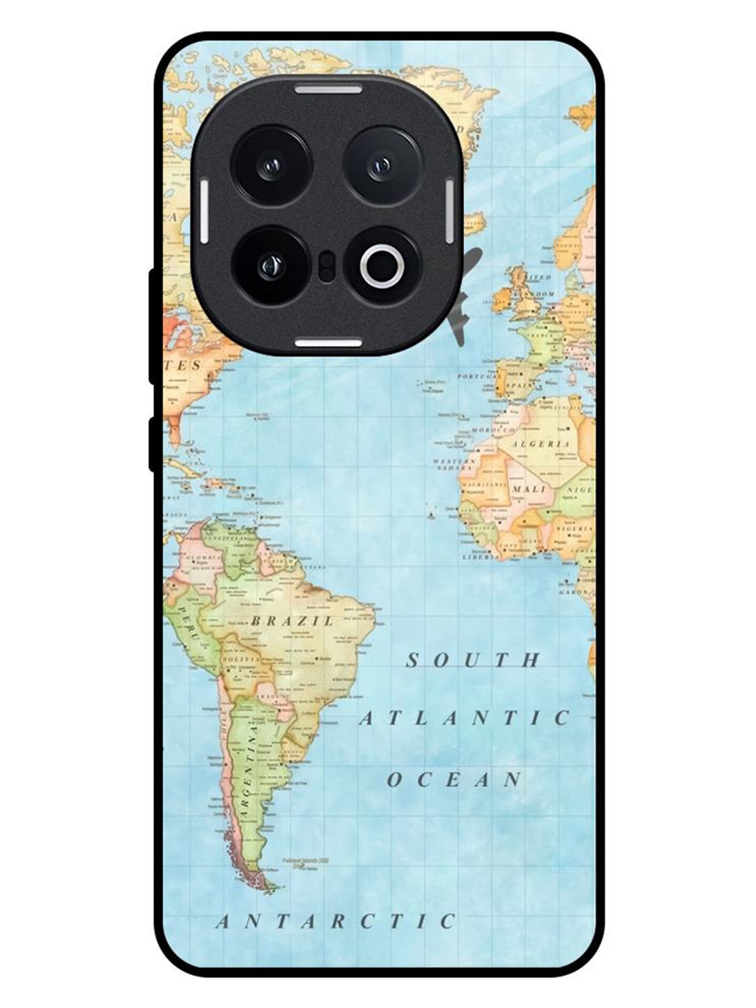 

QRIOH Travel Map IQOO 13 5G Impact Resistant Back Case, Blue
