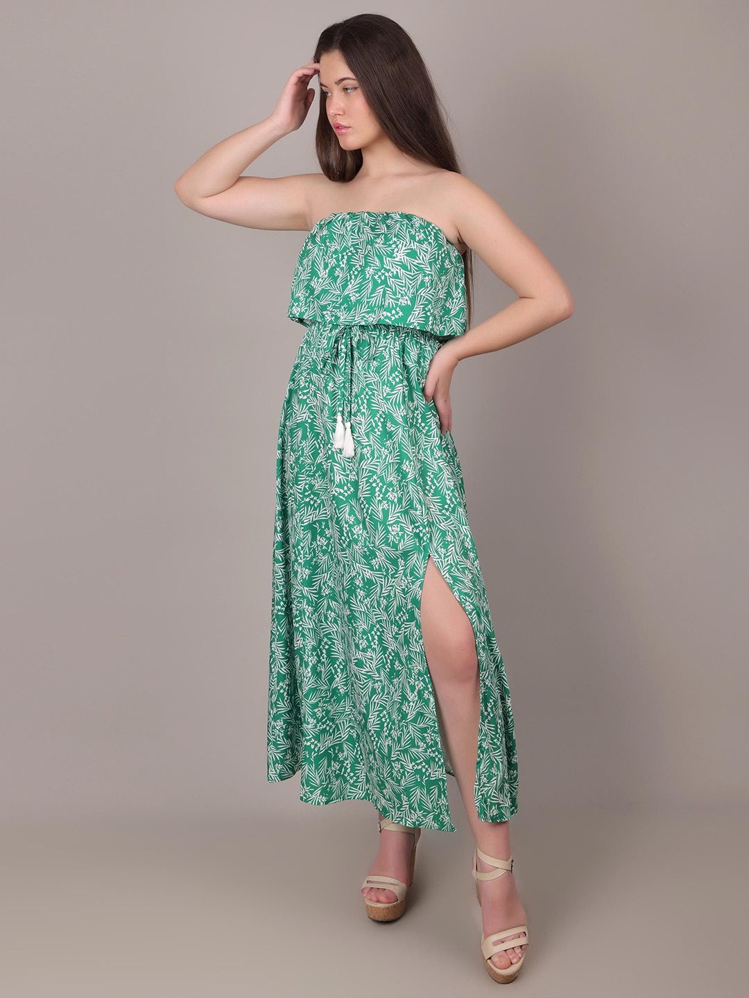 

iki chic Floral Print Maxi Dress, Green
