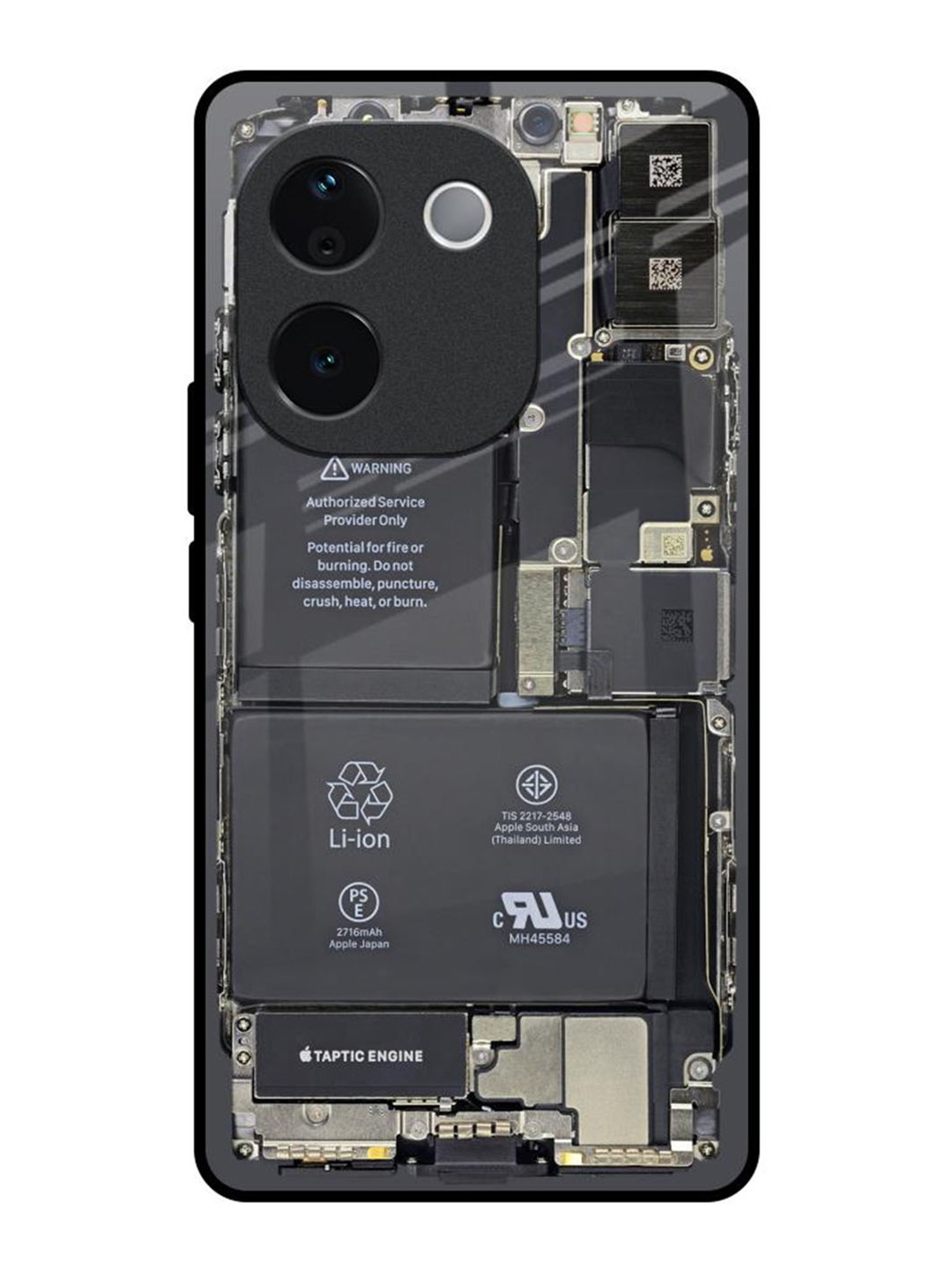

QRIOH Skeleton Inside IQOO Z9s Pro 5G Impact Resistant Back Case, Grey
