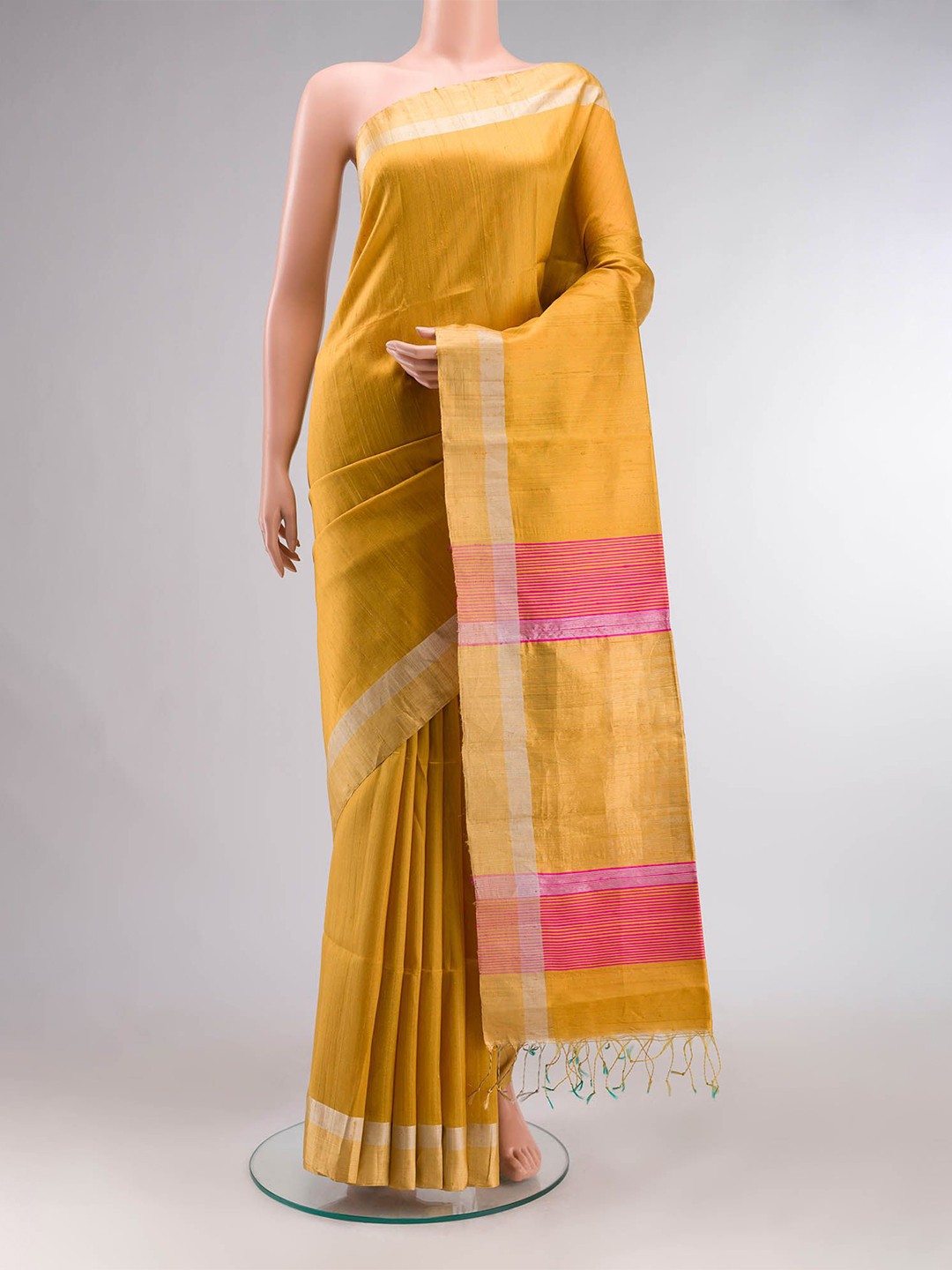 

Nalli Woven Design Zari Pure Silk Saree With Unstitched Blouse, Yellow