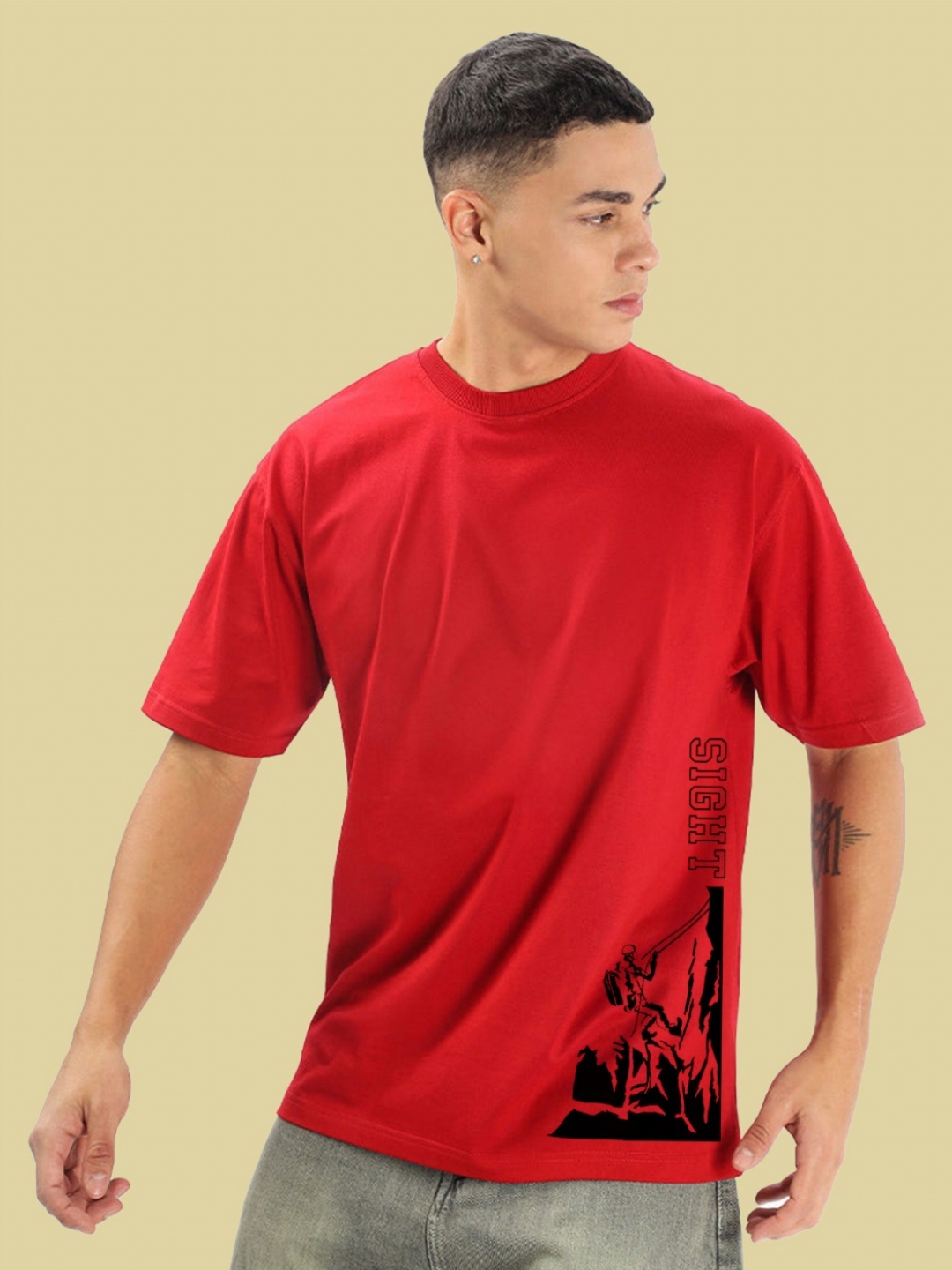 

BDSQUARE Men Printed T-shirt, Red