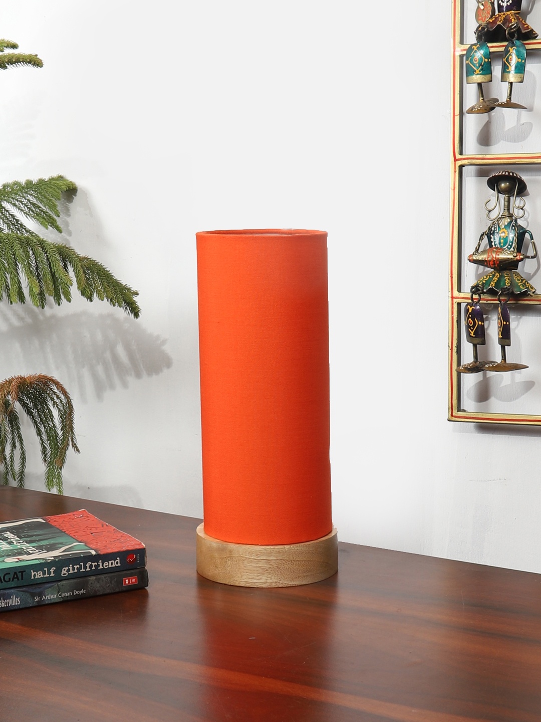 

Devansh Orange Textured Wooden Contemporary Cylindrical Shaped Table Lamp
