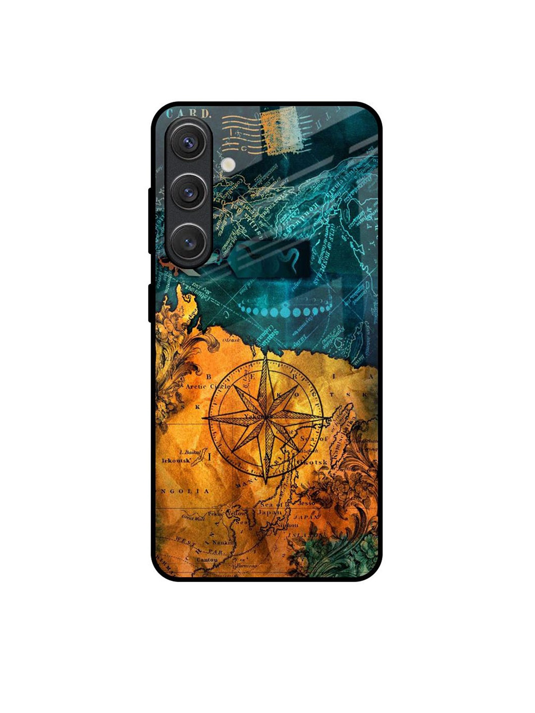 

QRIOH Architecture Map Real Samsung Galaxy S25 Plus 5G Impact Resistant Back Case, Teal