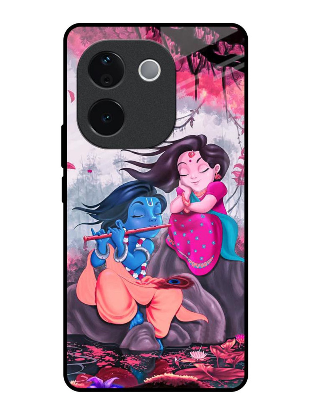 

QRIOH Radha Krishna Art Real IQOO Z9s Pro 5G Impact Resistant Back Case, Pink