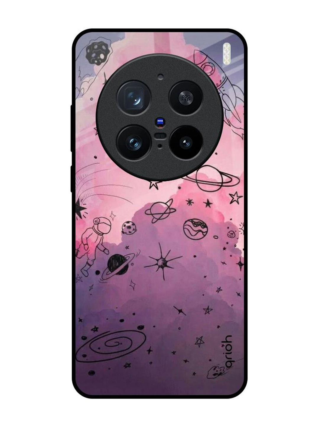 

QRIOH Space Doodles Vivo X200 Pro 5G Impact Resistant Back Case, Purple