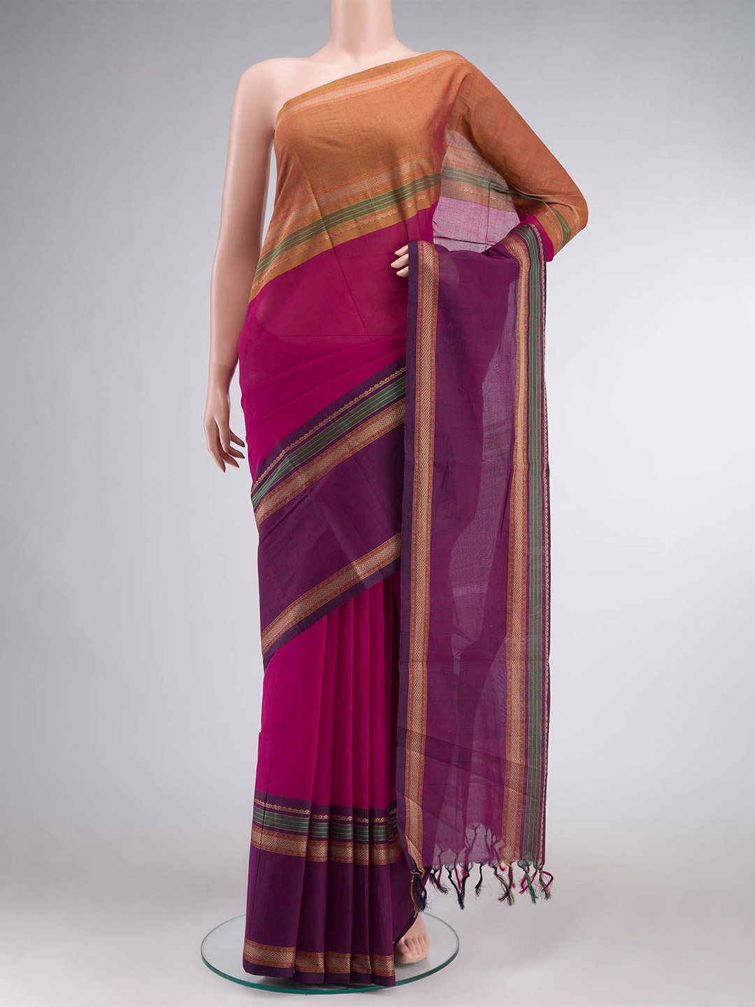 

Nalli Woven Design Zari Pure Cotton Saree, Pink