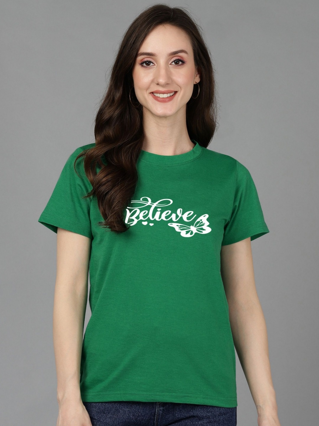 

Adyavastram Women Printed T-shirt, Green