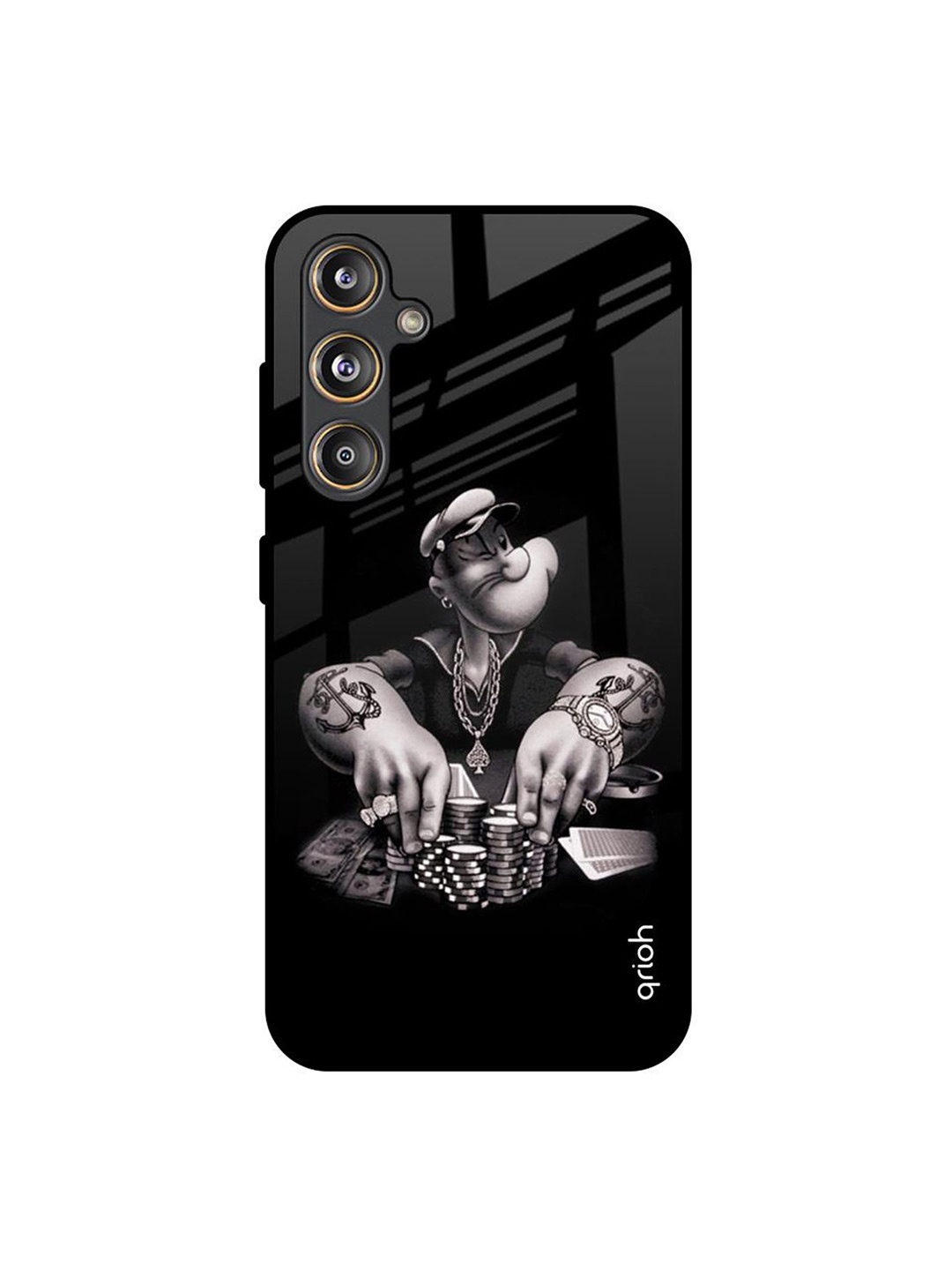 

QRIOH Gambling Problem Samsung Galaxy F55 5G Impact Resistant Back Case, Black