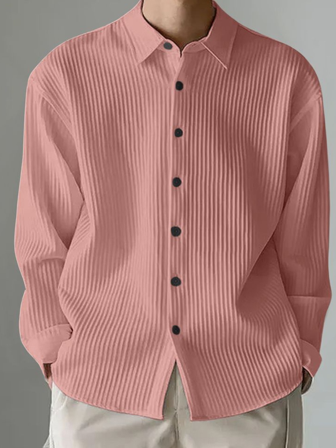 

Zoitgiest Men Premium Opaque Striped Casual Shirt, Peach