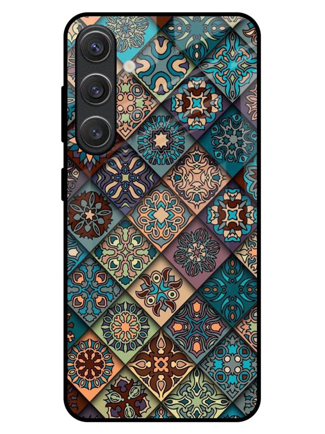 

QRIOH Retro Art Samsung Galaxy S25 Plus 5G Impact Resistant Back Case, Teal