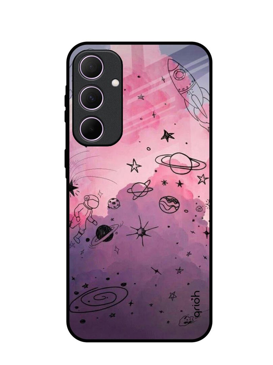 

QRIOH Space Doodles Samsung Galaxy A35 5G Impact Resistant Back Case, Purple