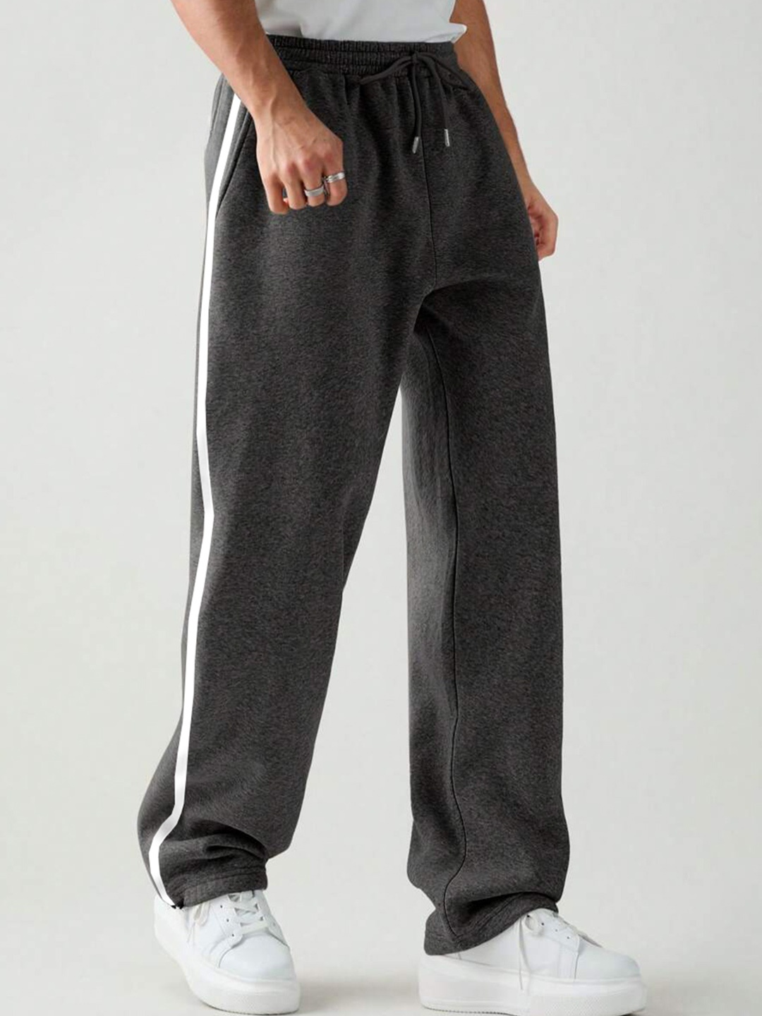 

Tees Da Men Relaxed Fit Pure Cotton Track Pants, Charcoal