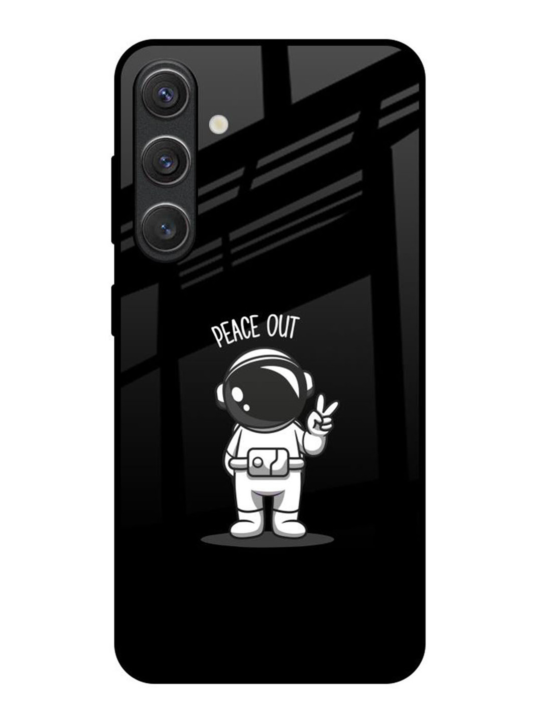 

QRIOH Peace Out Astro Real Samsung Galaxy S25 5G Impact Resistant Back Case, Black