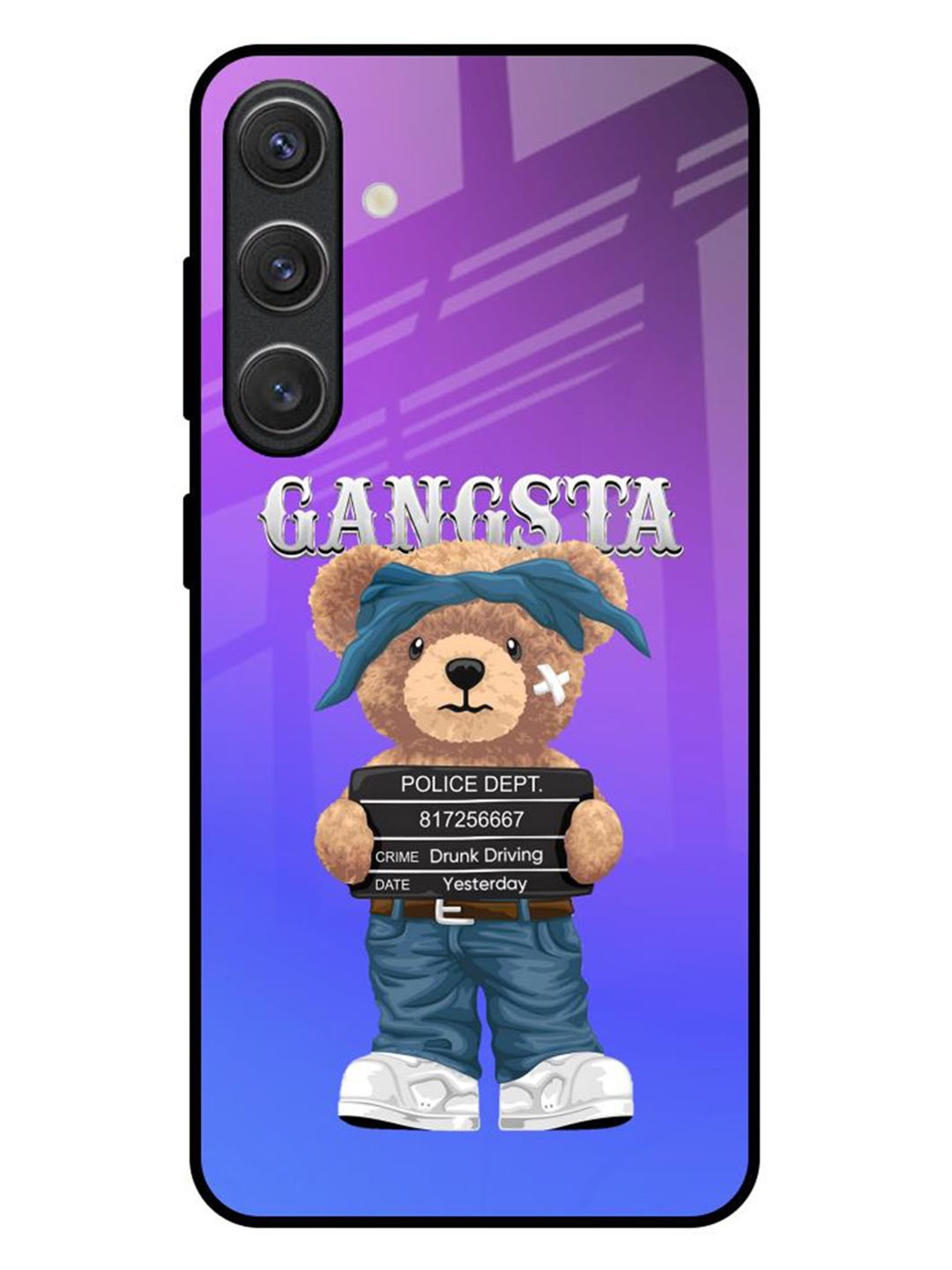 

QRIOH Gangsta Bear Samsung Galaxy S25 Plus 5G Impact Resistant Back Case, Purple