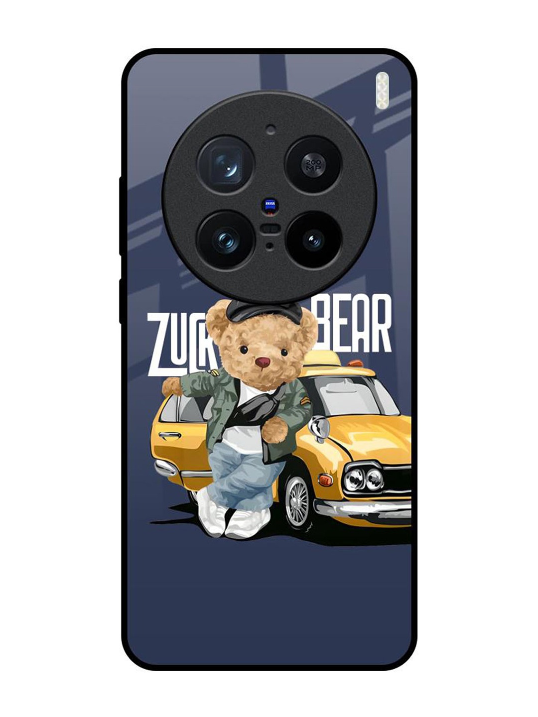 

QRIOH Adventurous Bear Vivo X200 Pro 5G Impact Resistant Back Case, Navy blue