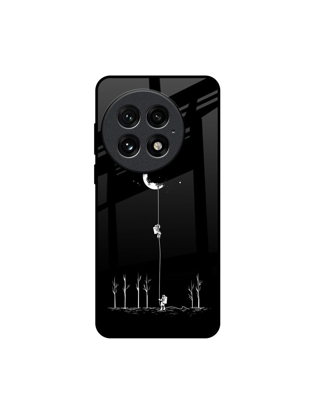 

QRIOH Catch the Moon Real OnePlus 13 Impact Resistant Back Case, Black