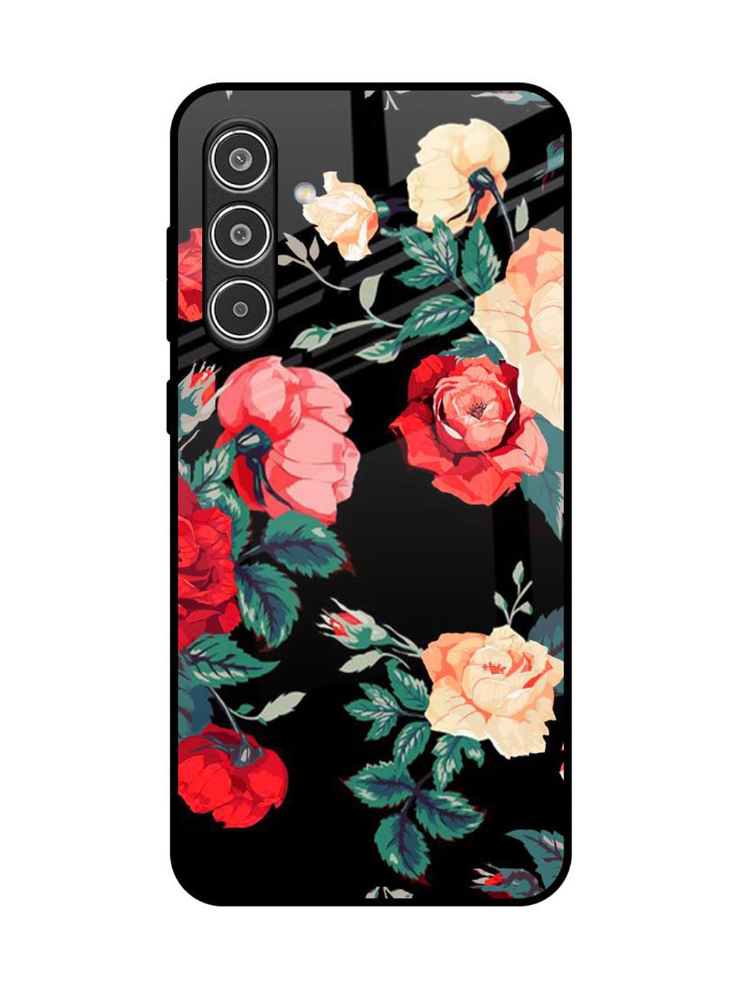 

QRIOH Floral Bunch Samsung Galaxy A56 5G Impact Resistant Back Case, Black