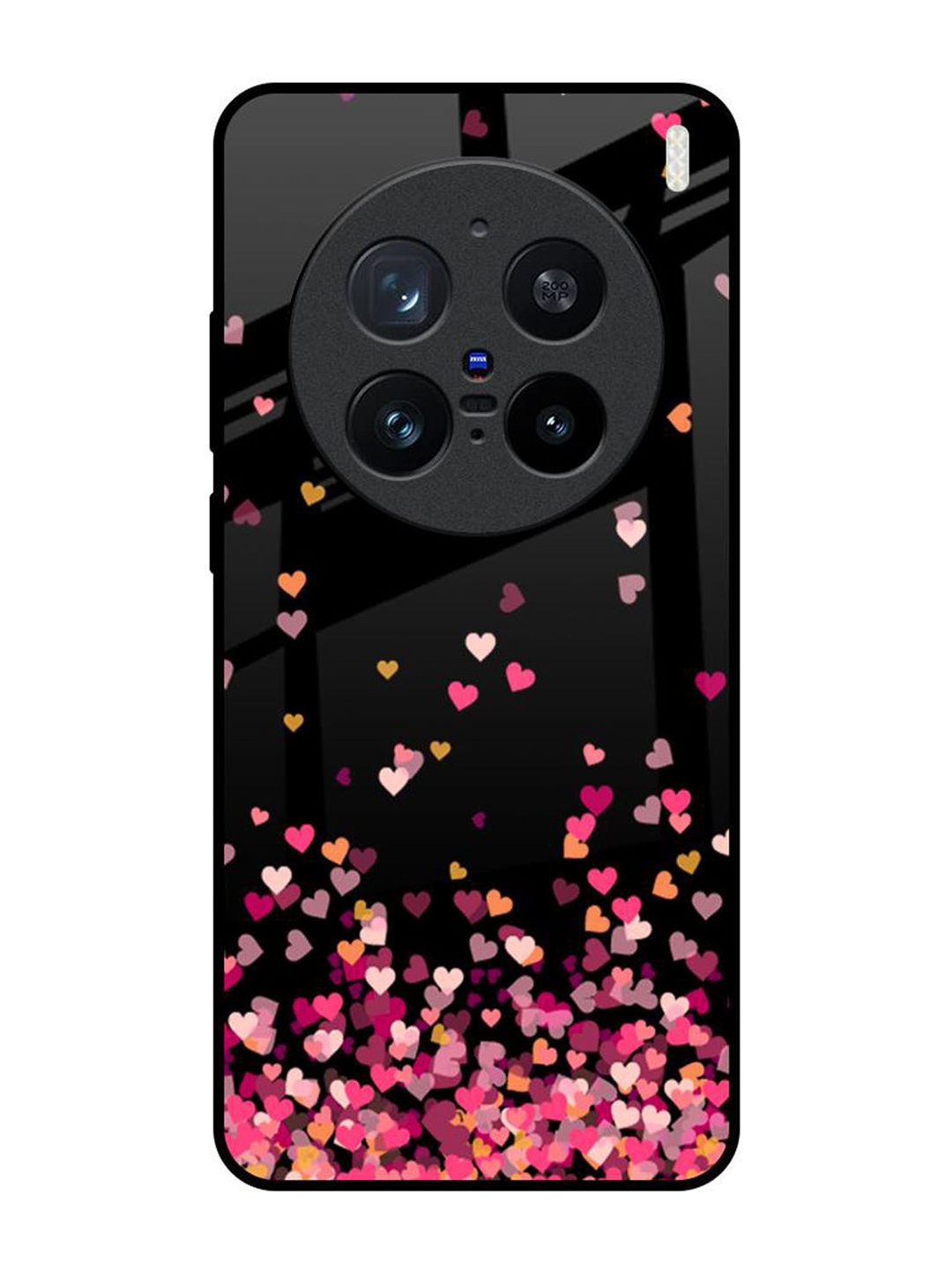 

QRIOH Heart Rain Fall Vivo X200 Pro 5G Impact Resistant Back Case, Black