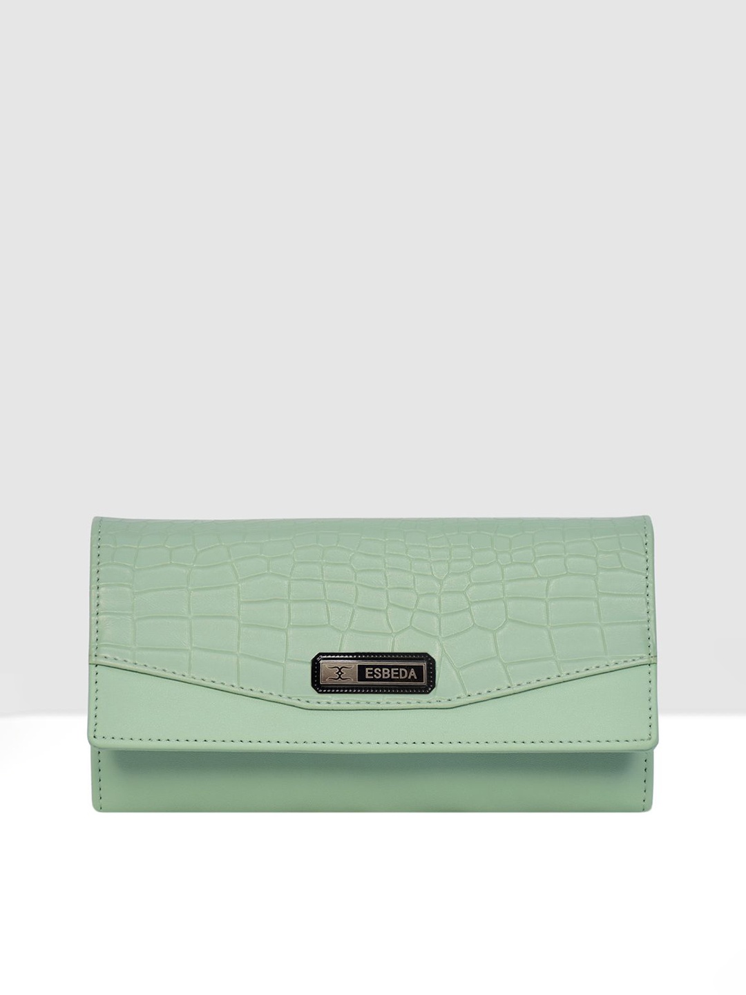 

ESBEDA Women Textured PU Two Fold Wallet, Green