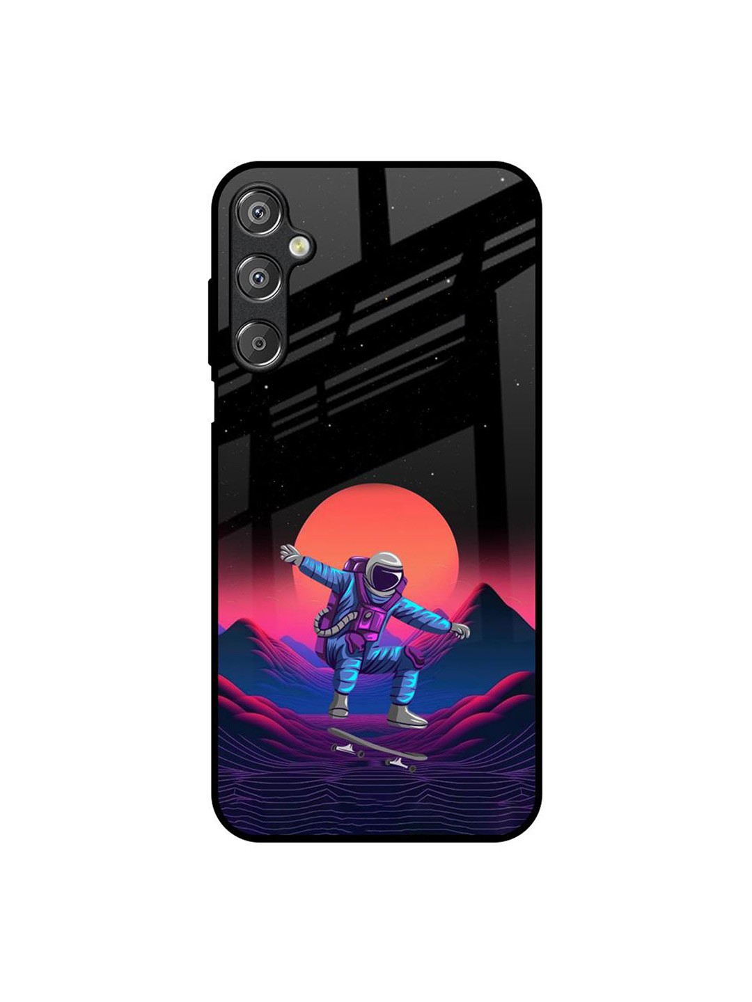 

QRIOH Retro Astronaut Samsung Galaxy F15 5G Impact Resistant Back Case, Black