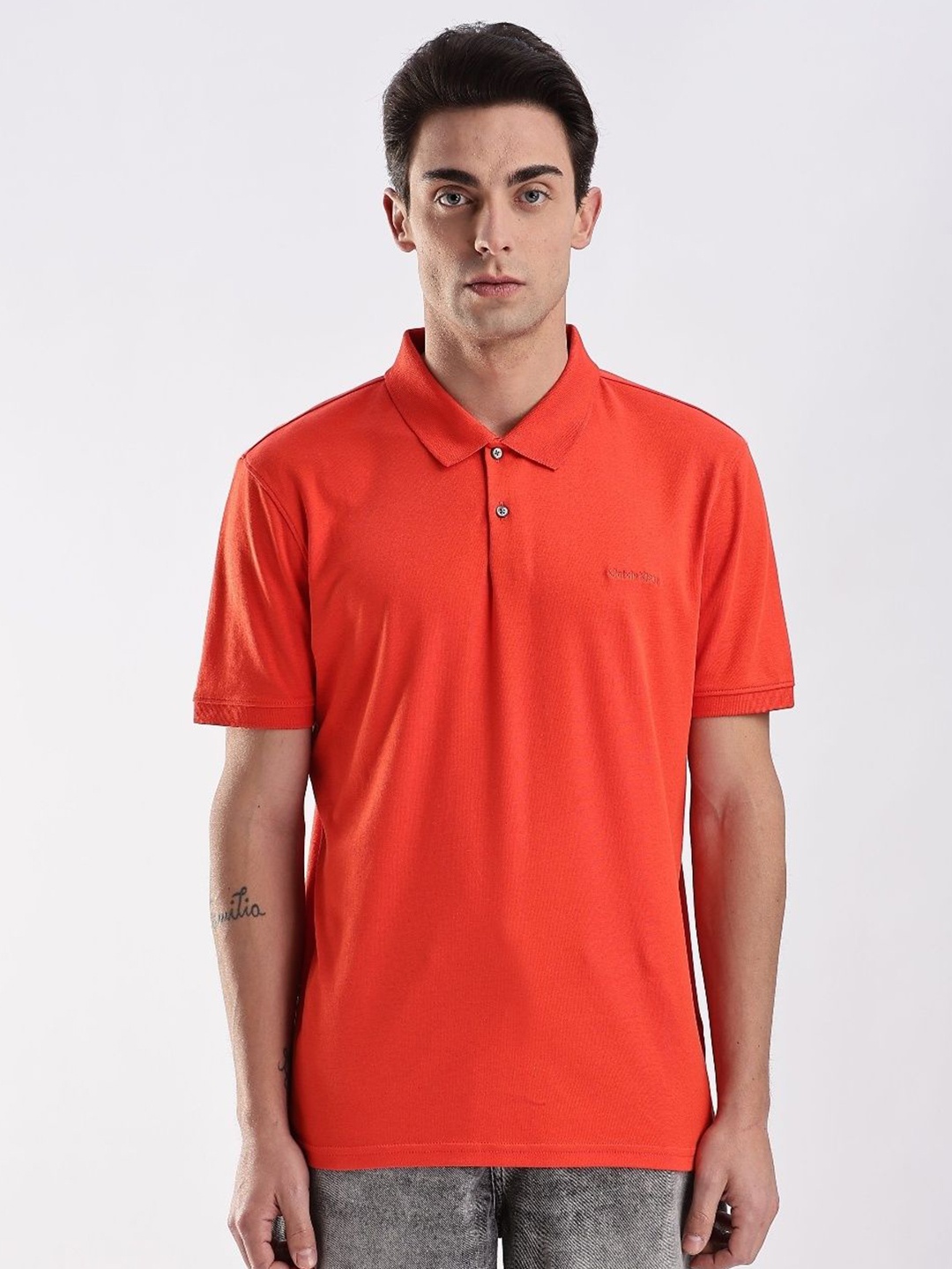 

Calvin Klein Jeans Men Polo Collar T-shirt, Red