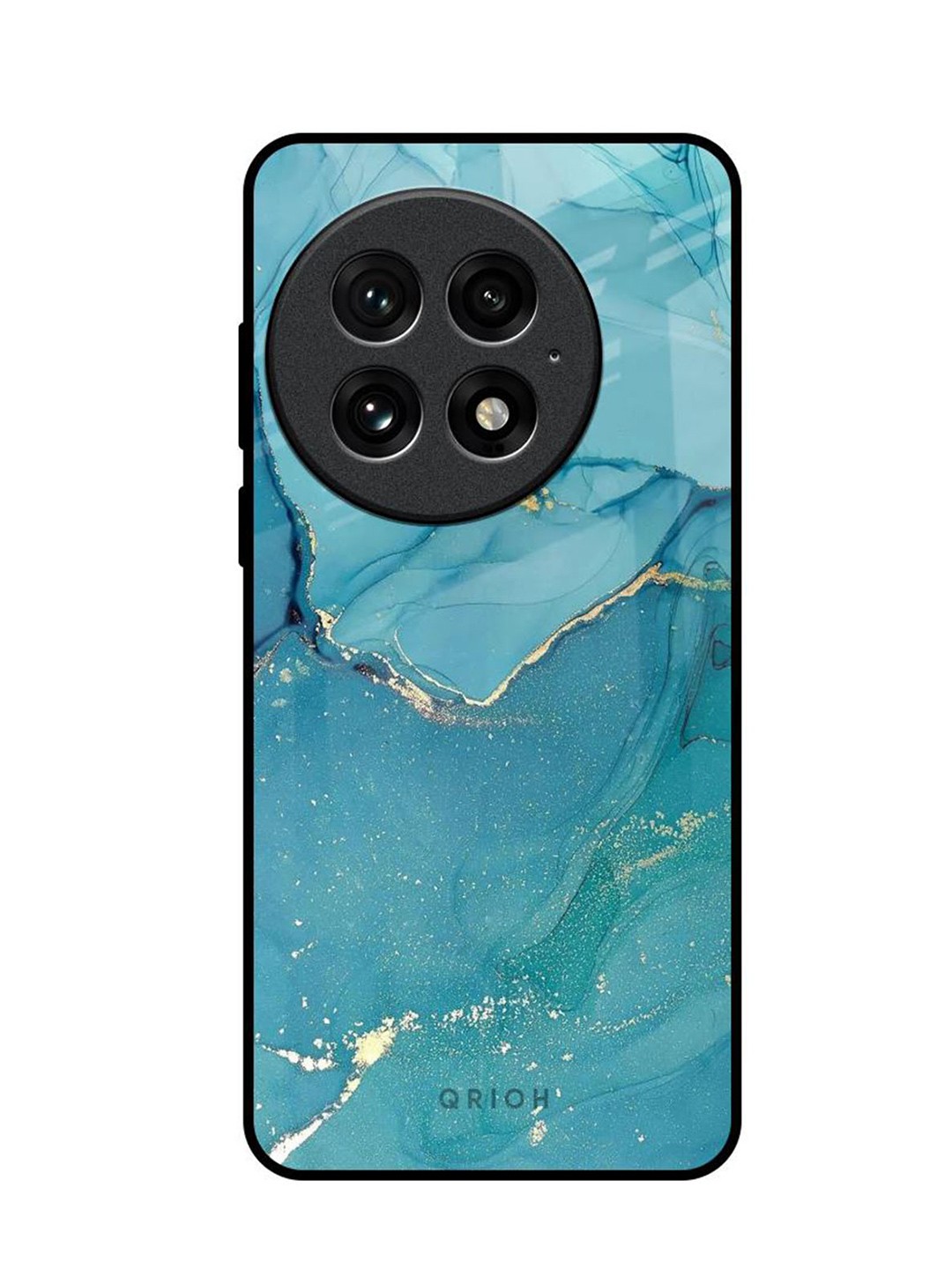 

QRIOH Blue Golden Glitter Real OnePlus 13 Impact Resistant Back Case