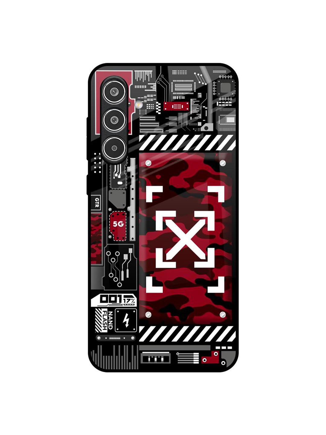 

QRIOH Technology Art Samsung Galaxy A56 5G Impact Resistant Back Case, Red