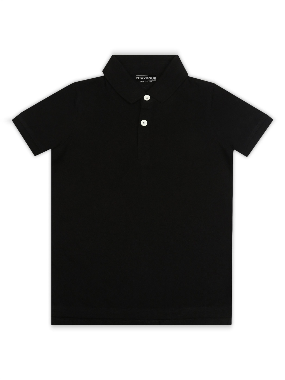 

Provogue Boys Solid Polo Collar Cotton T-shirt, Black