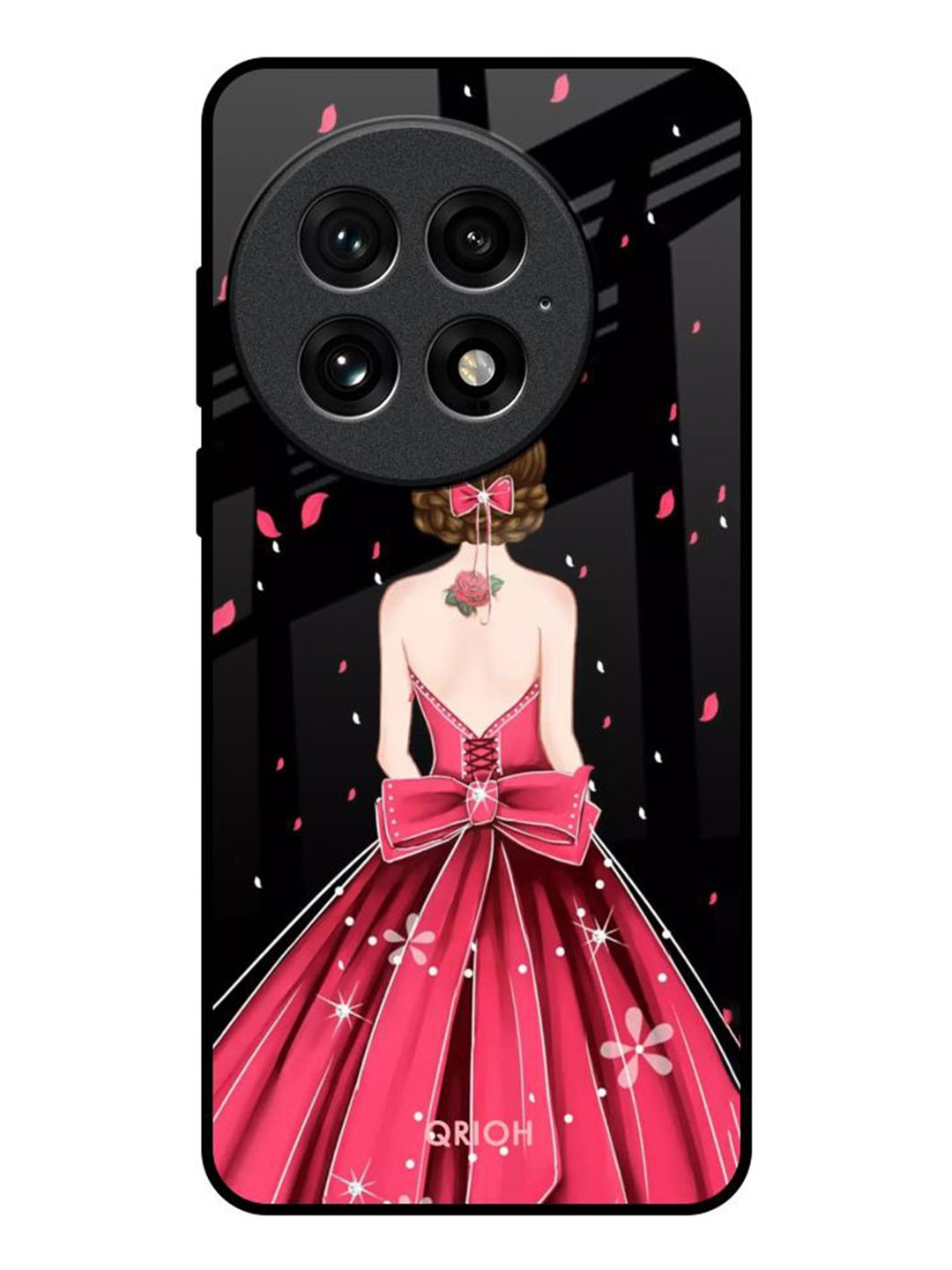 

QRIOH Fashion Princess OnePlus 13 Impact Resistant Back Case, Black