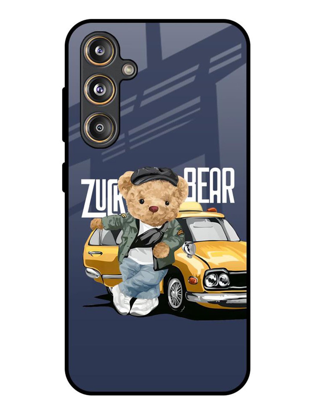 

QRIOH Adventurous Bear Samsung Galaxy F55 5G Impact Resistant Back Case, Navy blue