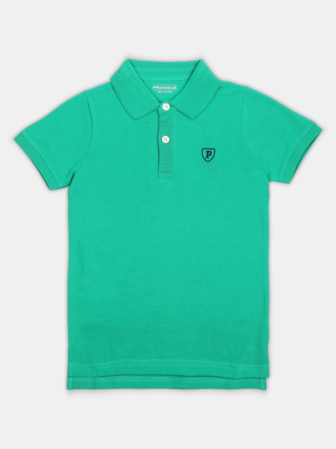 

Provogue Boys Solid Polo Collar Cotton T-shirt, Green