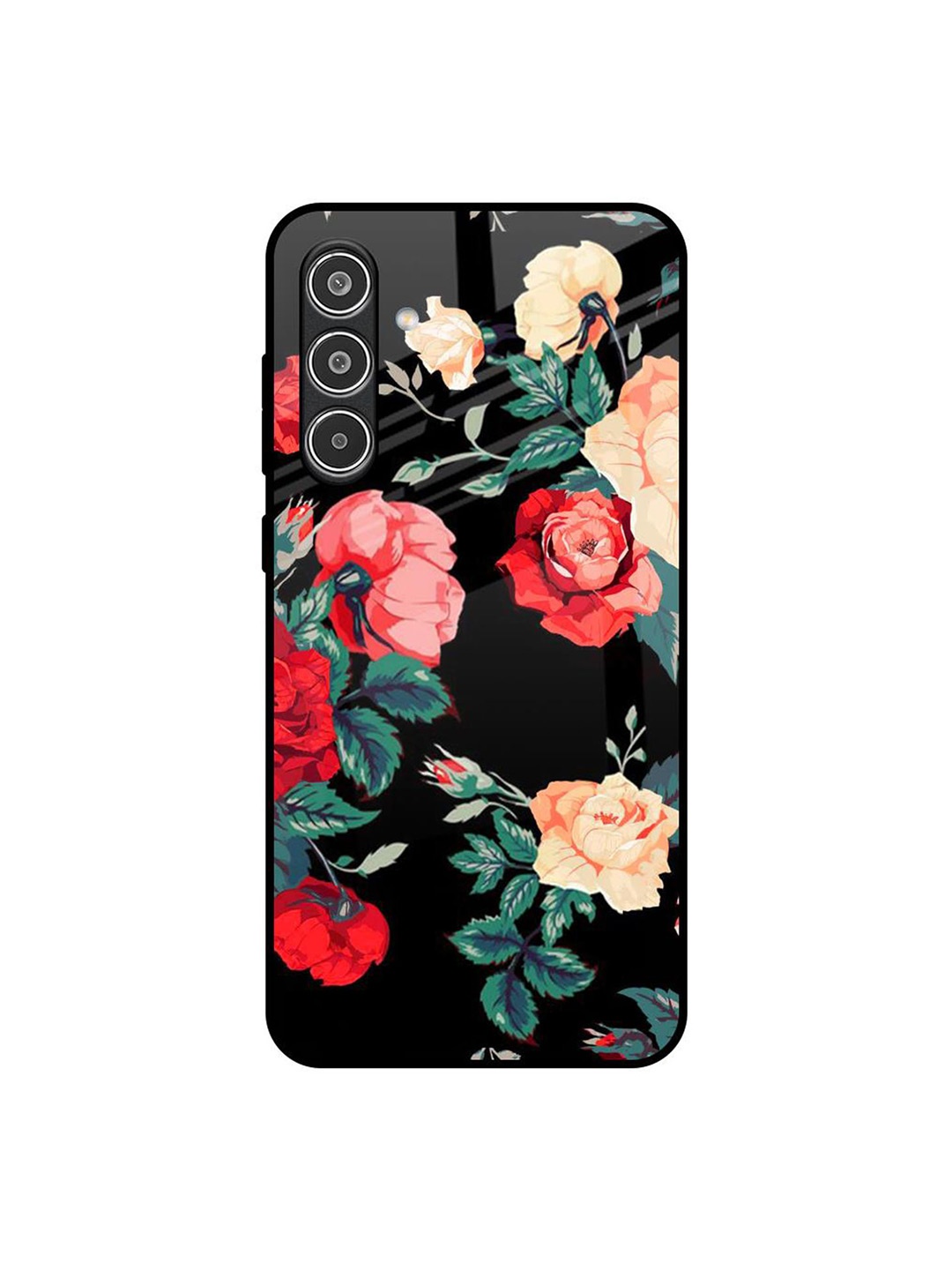 

QRIOH Floral Bunch Samsung Galaxy A36 5G Impact Resistant Back Case, Black