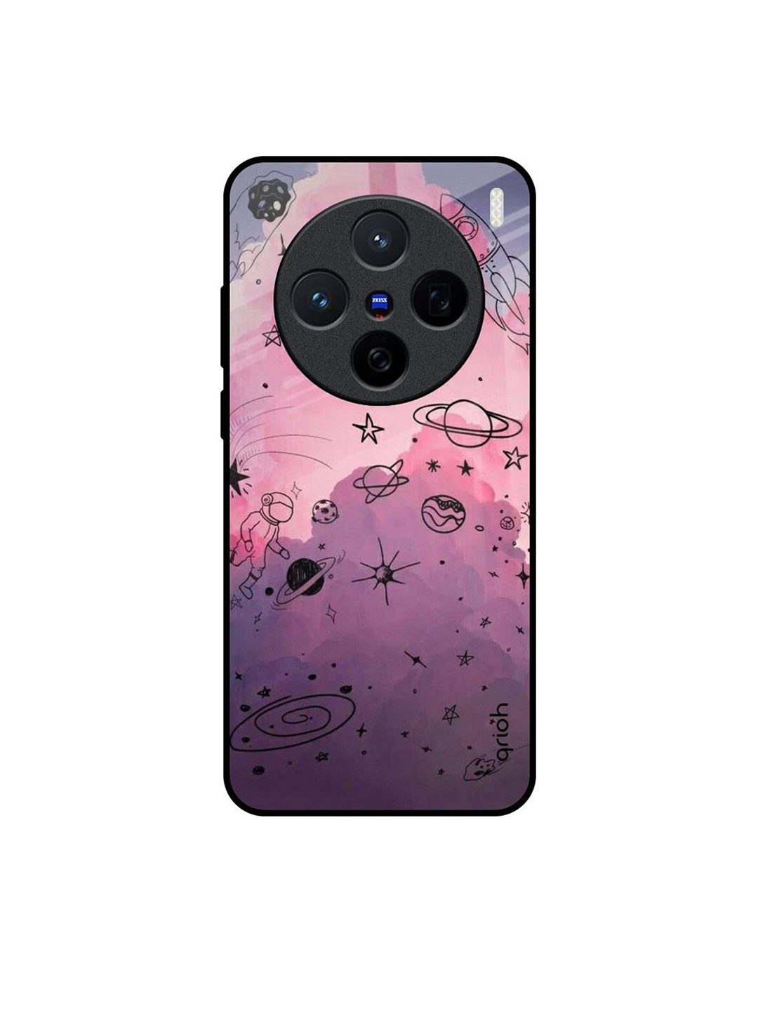

QRIOH Space Doodles Vivo X200 5G Impact Resistant Back Case, Purple