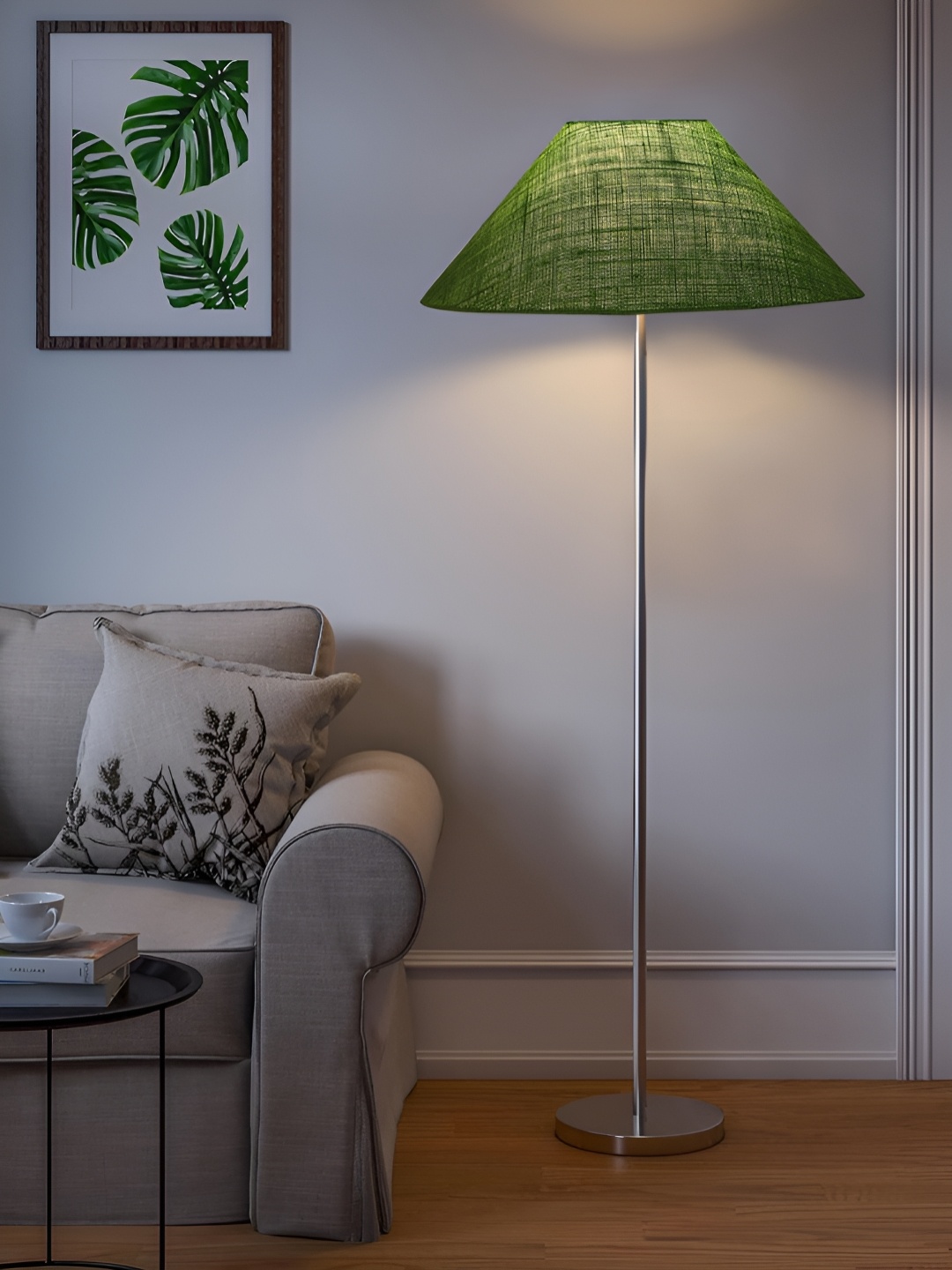 

Devansh Green & Grey Frustum Shaped Shade Steel Base Floor Lamps
