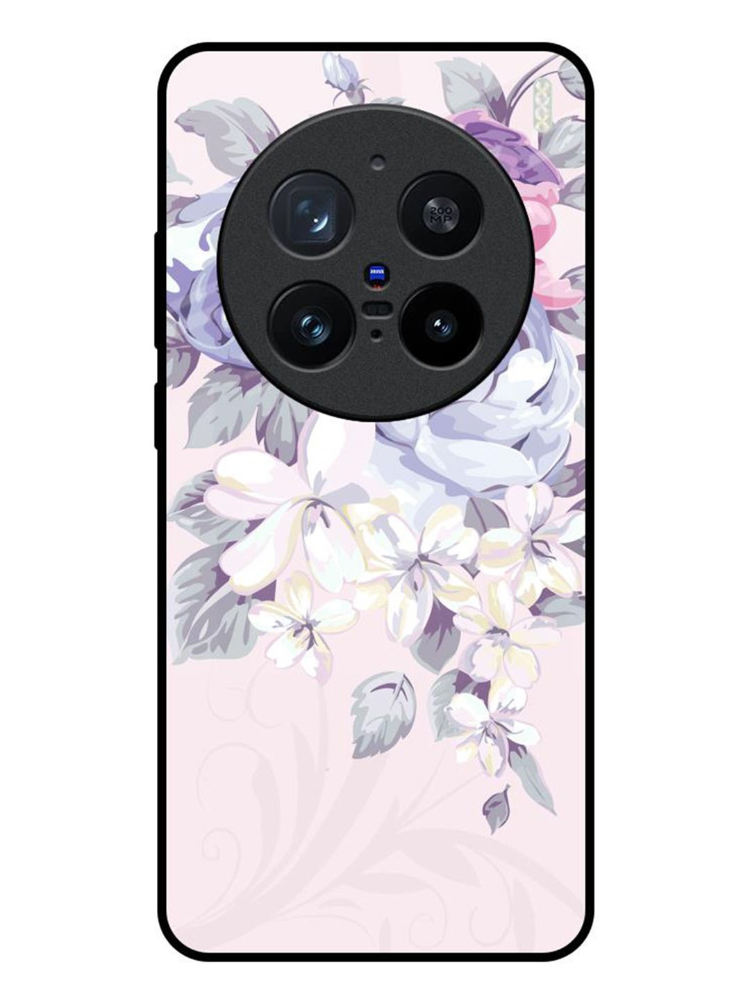 

QRIOH Elegant Floral Vivo X200 Pro 5G Impact Resistant Back Case, Purple