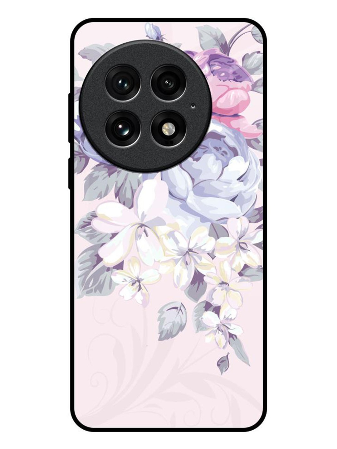 

QRIOH Elegant Floral OnePlus 13 Impact Resistant Back Case, Pink